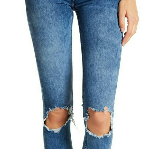 Free People Denim - Free People Busted knee High waist Skinny Jean